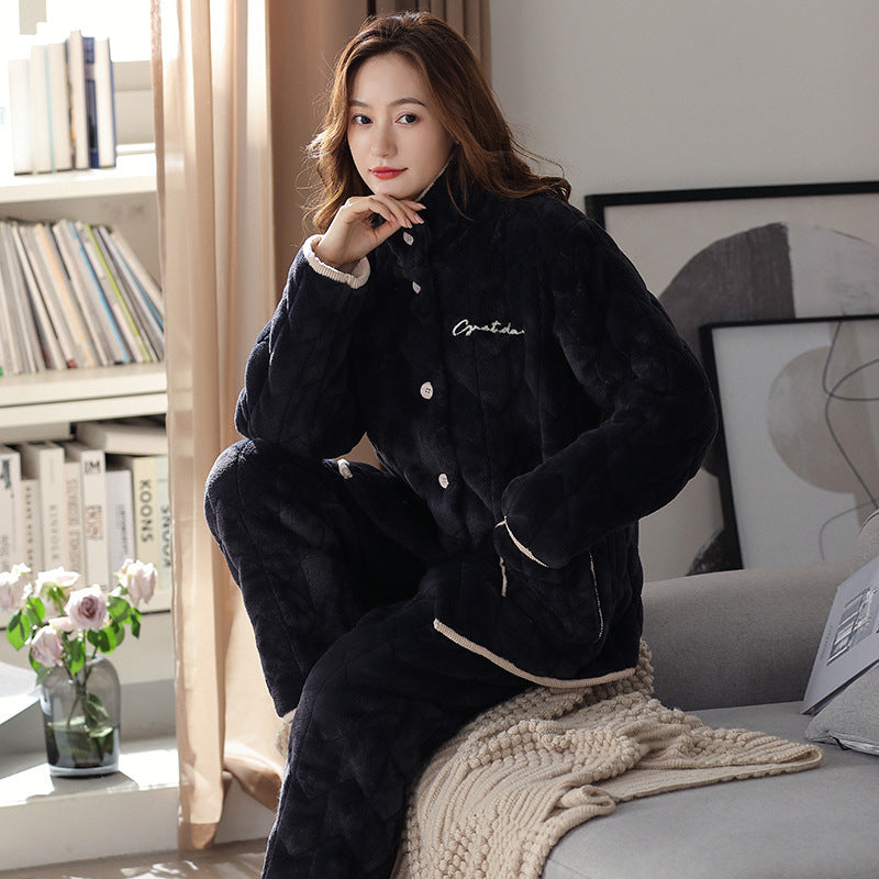 Sleepwear for women thickened and warm men's home clothes