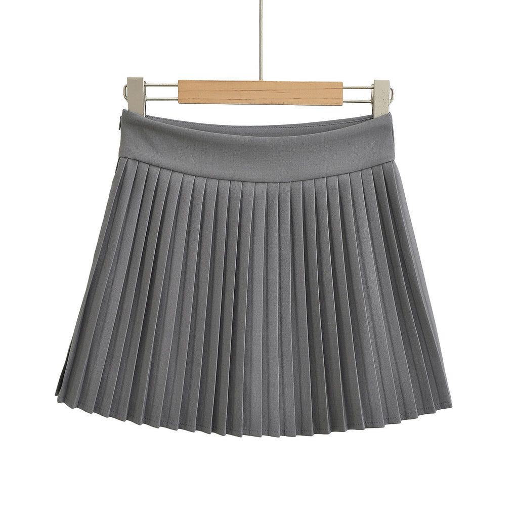 Narrow edged accordion pleated suit with pleated tennis skirt