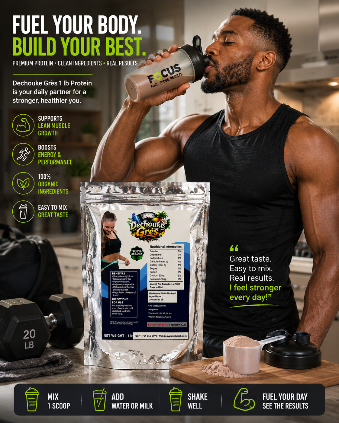 Dechouke Grès Protein – Daily Protein Shake for Women & Men