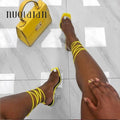 Summer High 10.5CM Heels Women Pumps Ankle Cross Strap Sandals Shoes Woman Ladies Peep Toe High Heels Dress Party Shoes Woman
