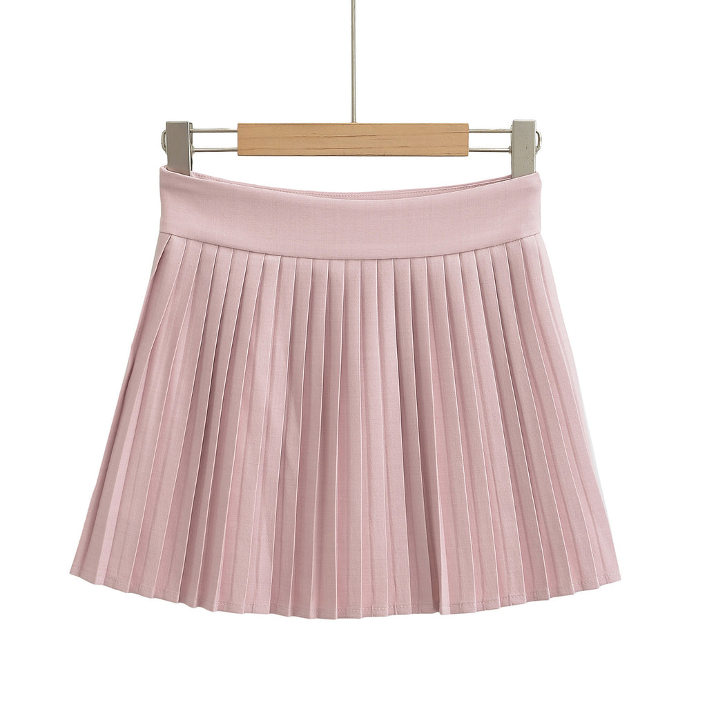 Narrow edged accordion pleated suit with pleated tennis skirt