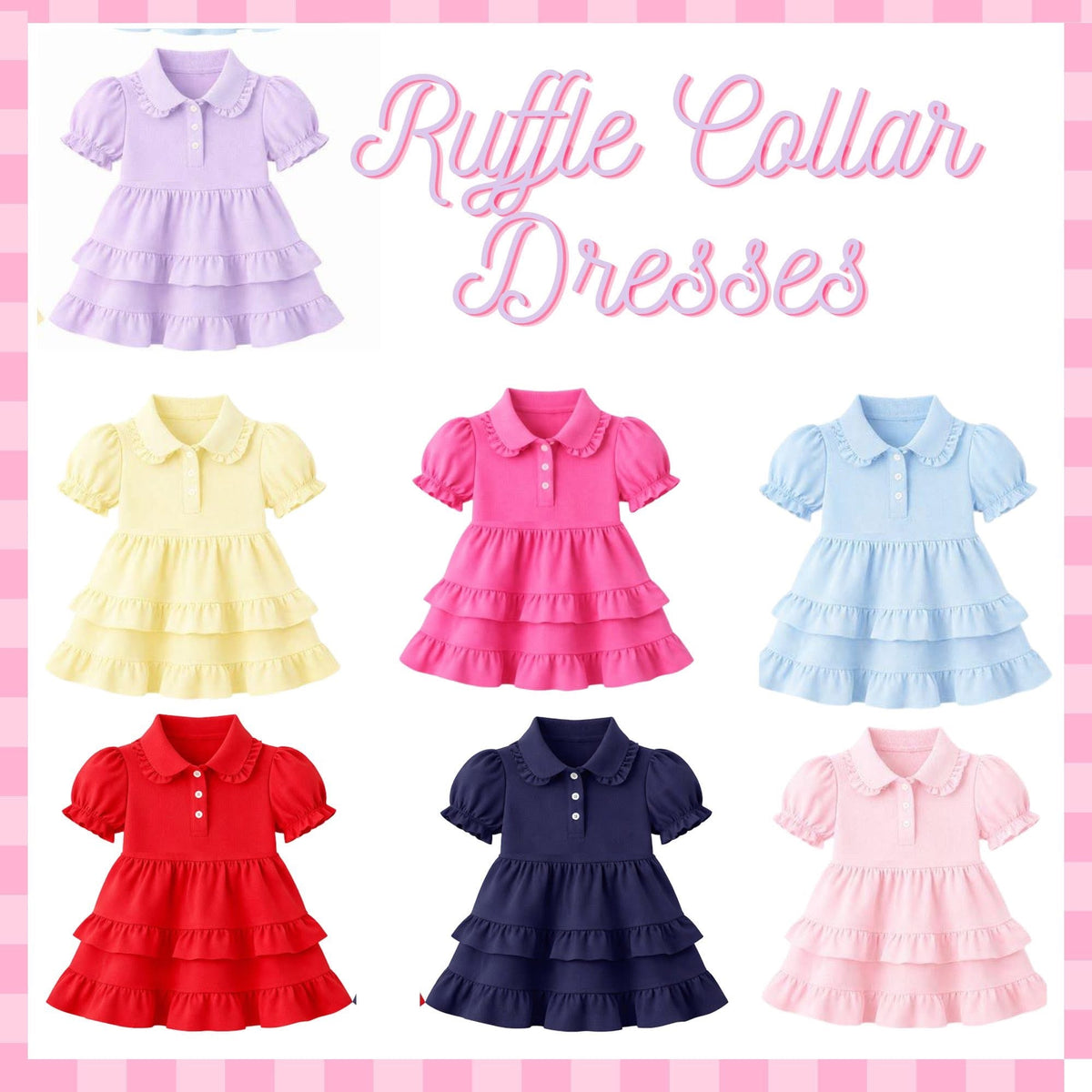 Light Blue Ruffle Collar Dress