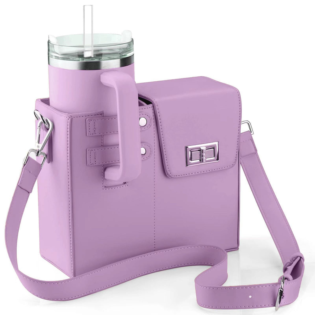 Outdoor Portable Beverage Bottle Bag, Universal Large Insulated Cup Pink Shoulder Crossbody Bottle Bag