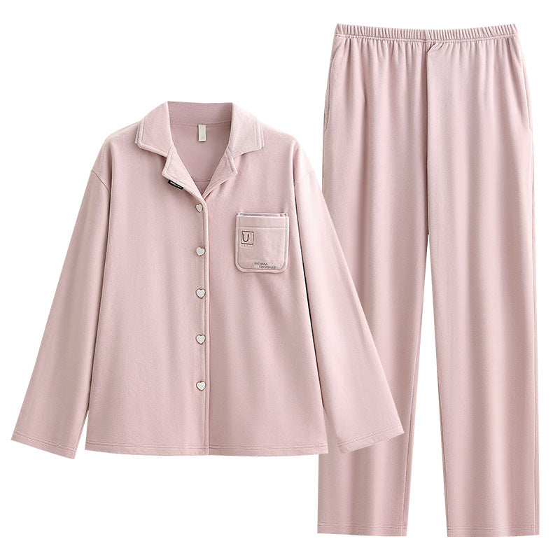 Pajamas with fleece warm home clothes for women
