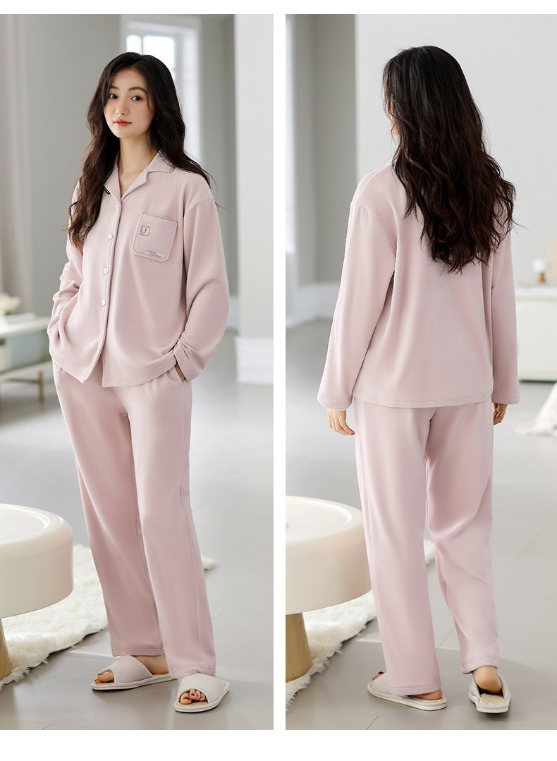 Pajamas with fleece warm home clothes for women