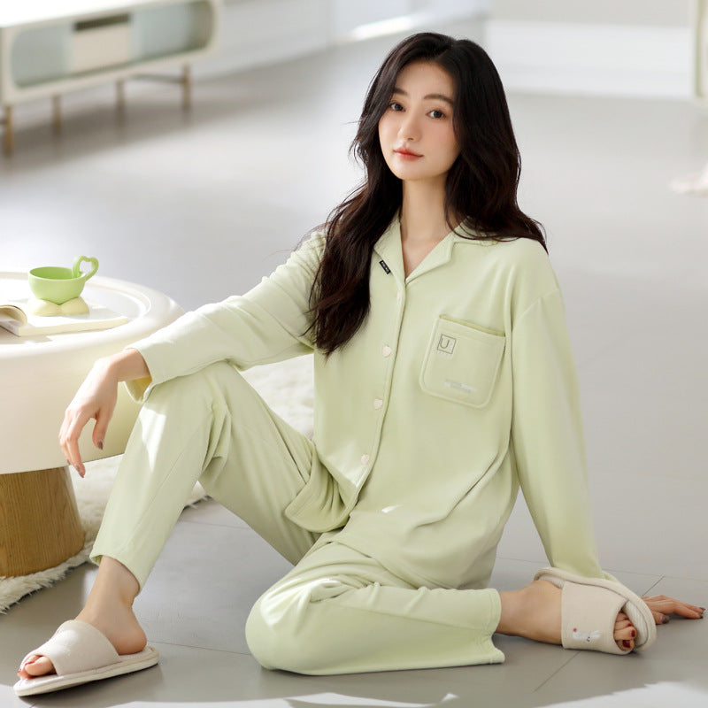 Pajamas with fleece warm home clothes for women