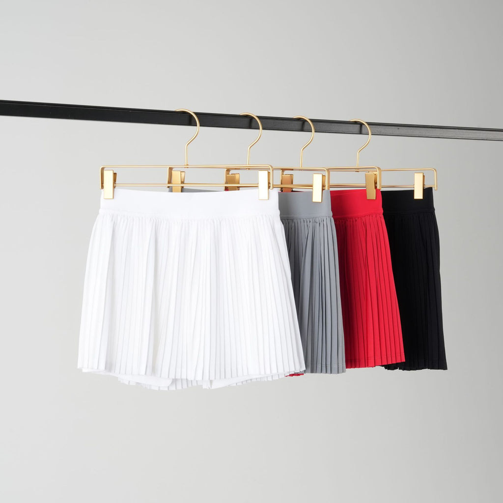 Short Skirt Two-Piece Anti-Chafing Tennis Skirt Side Pocket Pleated Sports Skirt