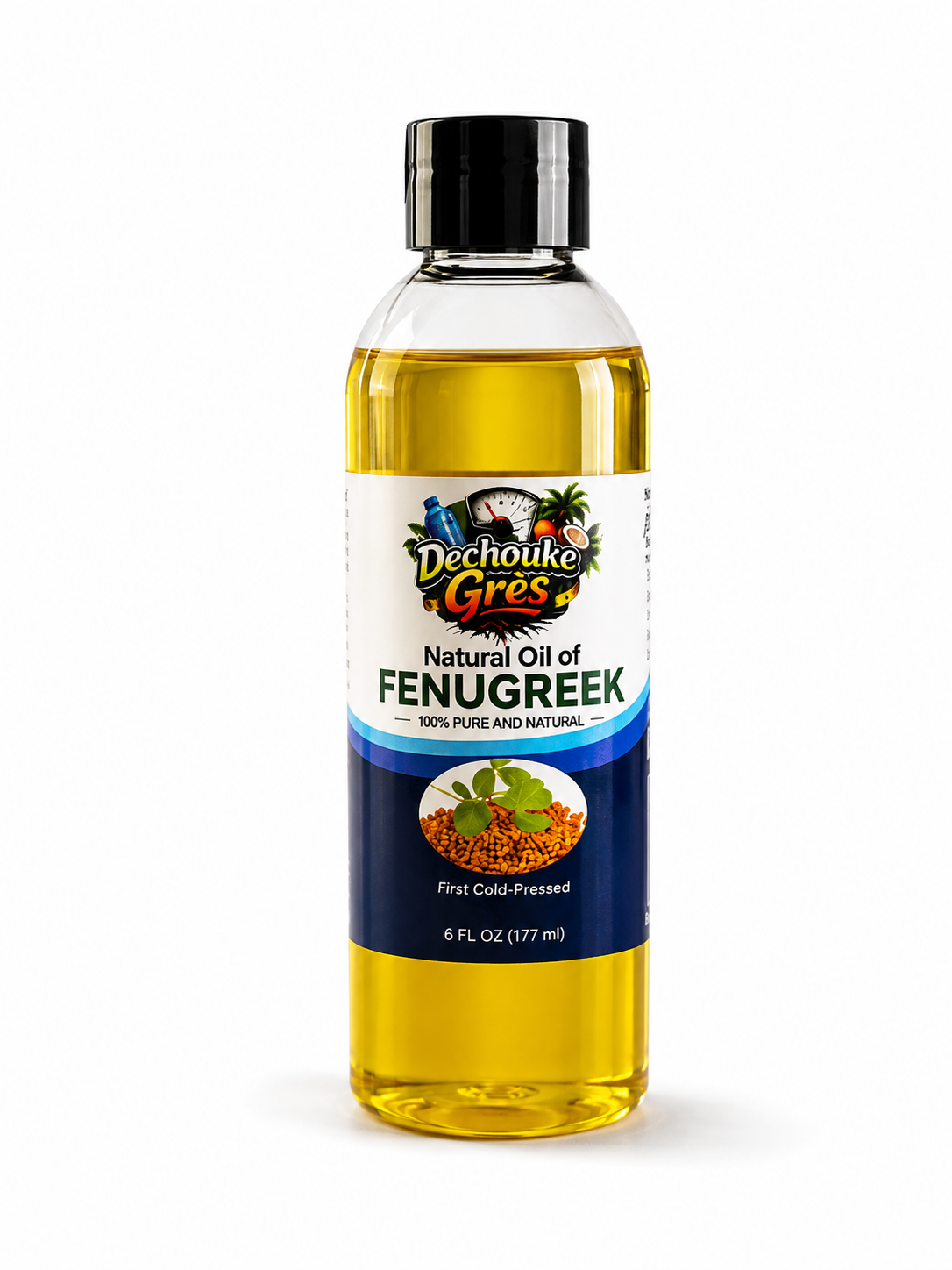 Dechouke Grès Natural Fenugreek Body Oil – 100% Pure Cold-Pressed Oil for Body & Curves