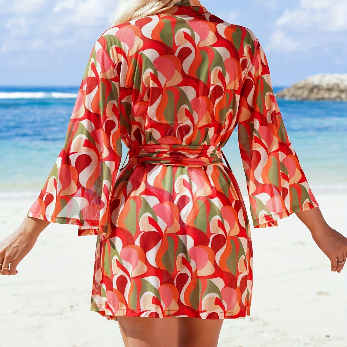 Lace up cardigan bikini sunscreen clothes for women