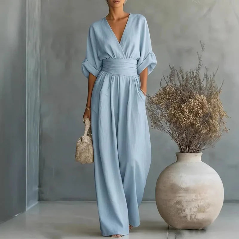 HELENA | V NECK SUMMER JUMPSUIT