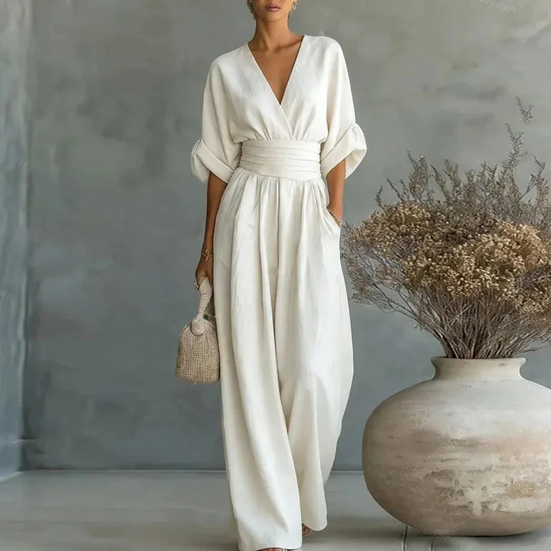 HELENA | V NECK SUMMER JUMPSUIT