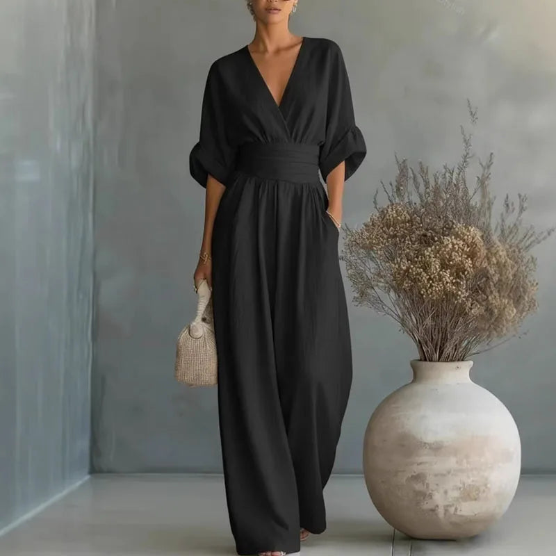 HELENA | V NECK SUMMER JUMPSUIT