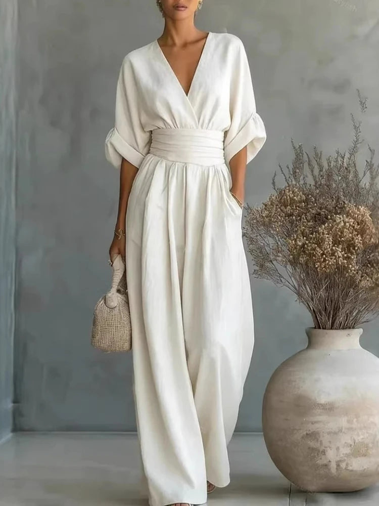 HELENA | V NECK SUMMER JUMPSUIT