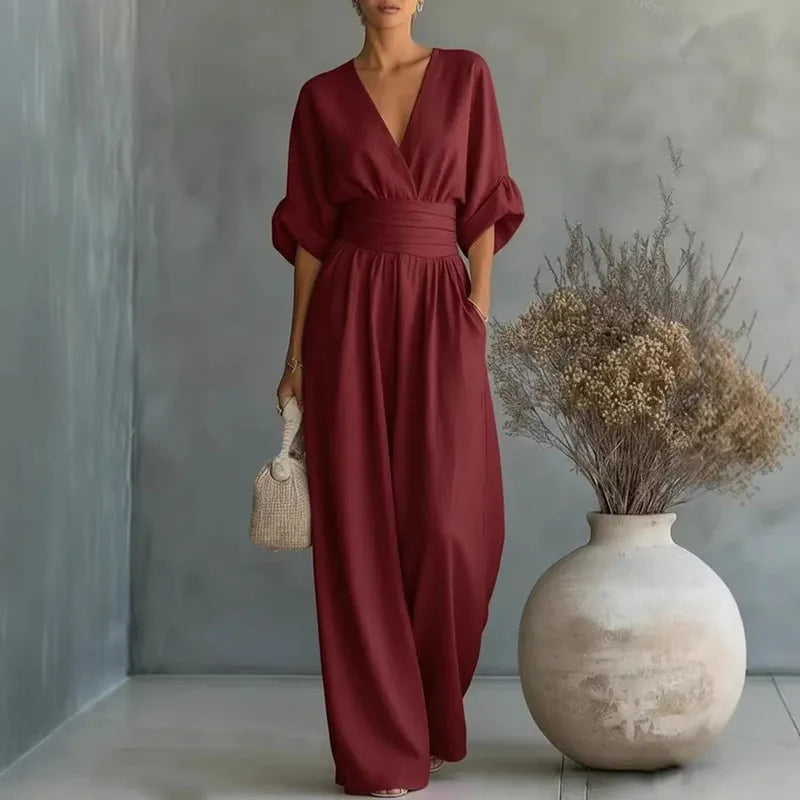 HELENA | V NECK SUMMER JUMPSUIT