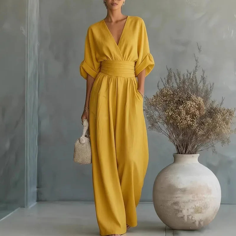 HELENA | V NECK SUMMER JUMPSUIT