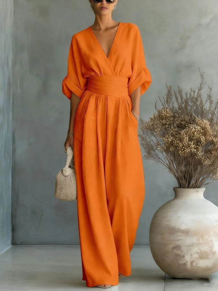 HELENA | V NECK SUMMER JUMPSUIT