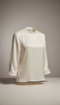 Ivory Silk Blouse with Mother-of-Pearl Buttons