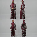 Safa Chiffon Abaya Elegant 4-piece printed